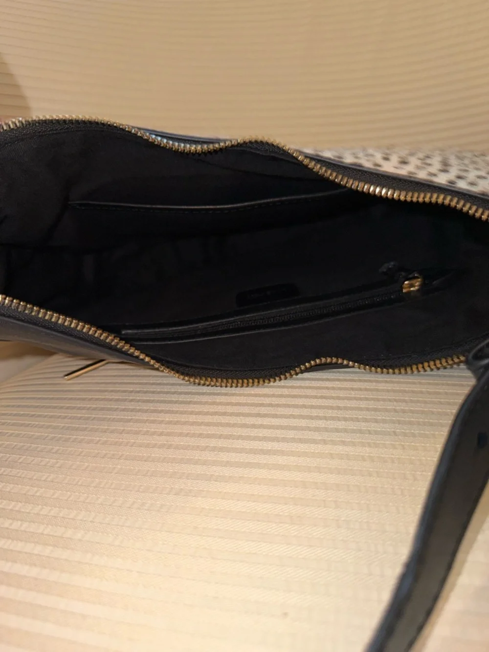 LK Bennett Black and White Speckled Shoulder Hobo Bag - Picture 5 of 8